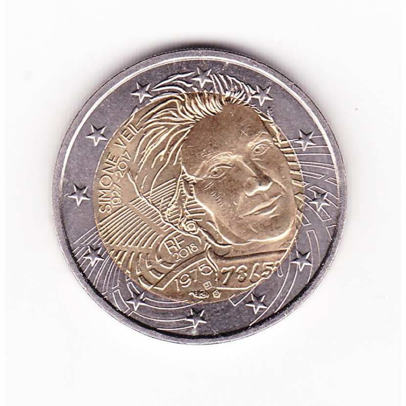 Pièce de monnaie 2 euros commémorative Simone Veil 19272017