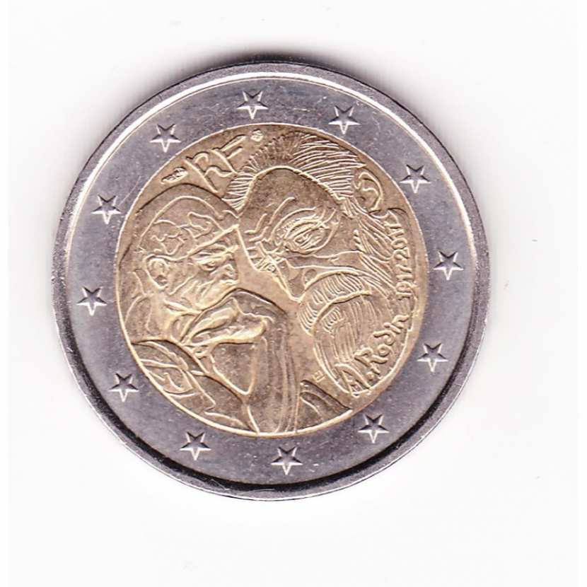 Pièce de monnaie 2 euros commémorative collection A.Rodin 19172017