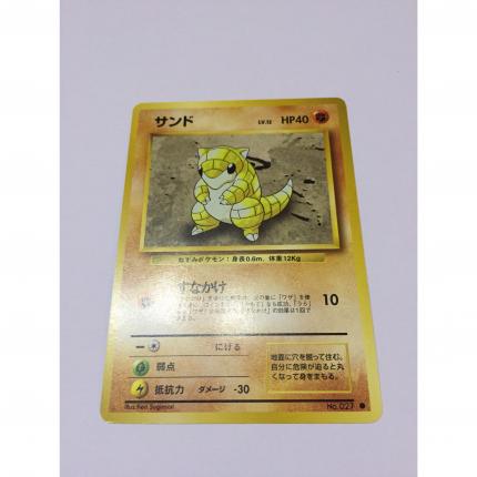 027 - Carte pokémon japonaise pocket monsters Sabelette commune set de base wizard
