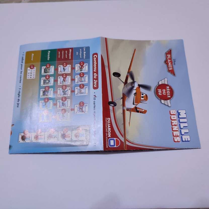 Notice du jeu pièce jeu 1000 mille bornes planes Dujardin Disney