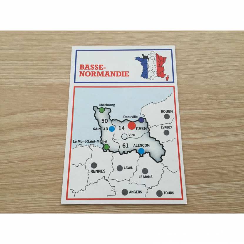 Carte région BasseNormandie jeu Richesses de France édition A42
