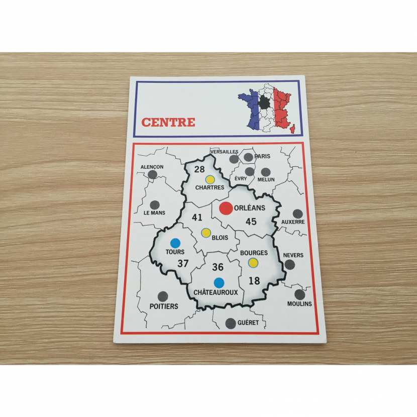 Carte région Centre pièce détachée jeu Richesses de France Nathan A42