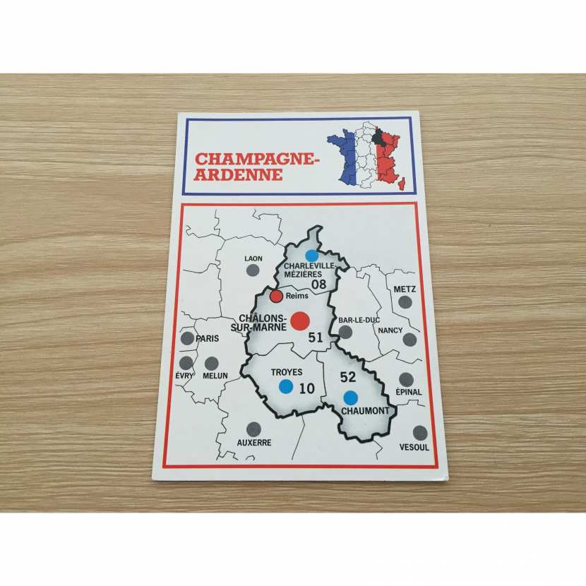 Carte région ChampagneArdenne jeu Richesses de France Nathan A42