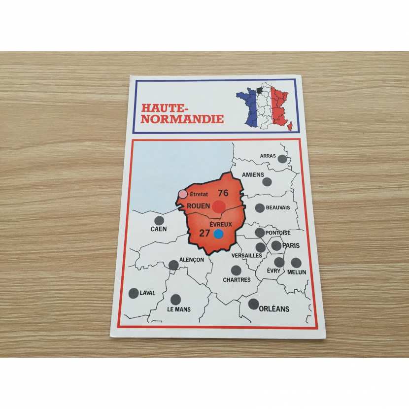 Carte région HauteNormandie jeu Richesses de France Nathan A42
