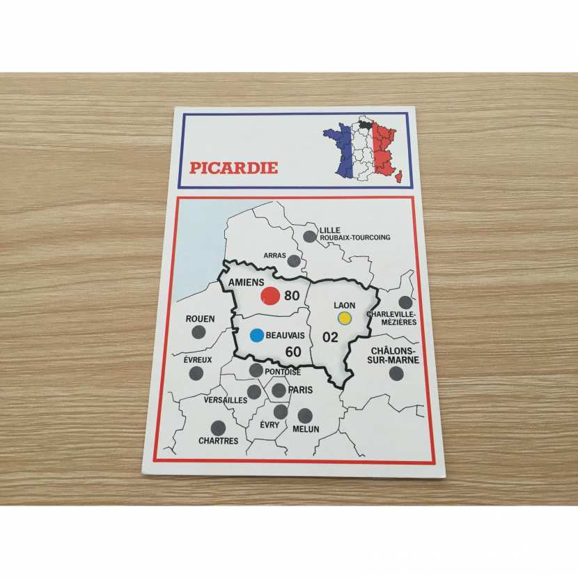 Jeu Richesse De France Carte région Picardie pièce jeu Richesses de France Nathan #A42