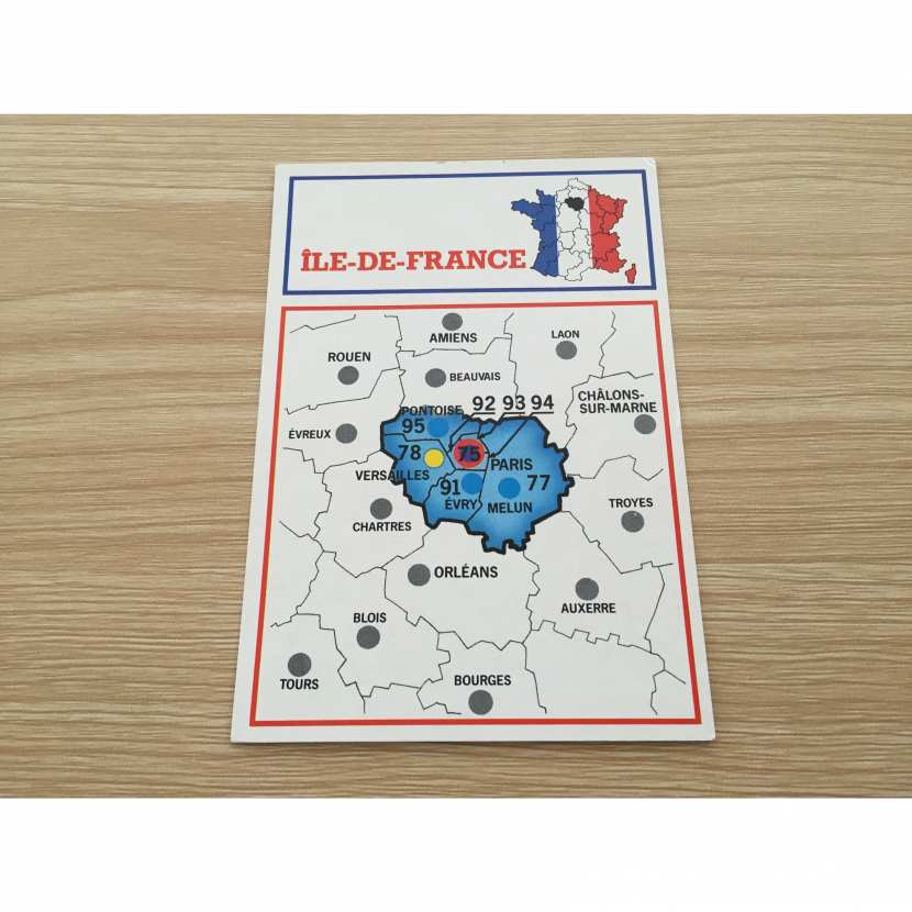 Carte région IledeFrance jeu Richesses de France édition Nathan A42