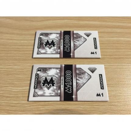 Lot x2 billets de 1 M pièce détachée jeu de société Monopoly Millionnaire #A45
