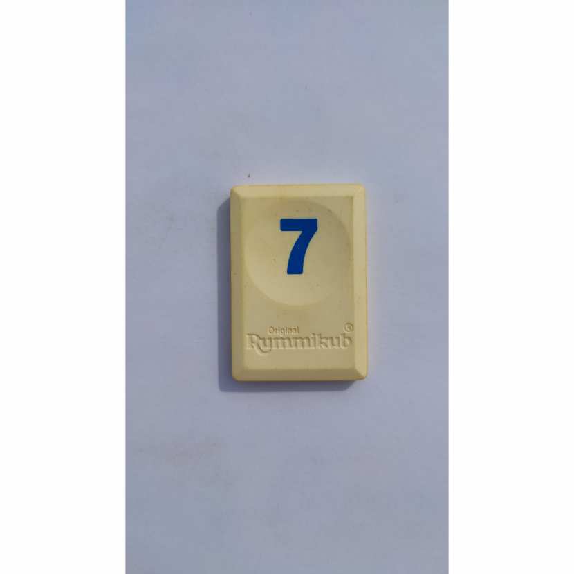 Tuile Chiffre 7 Sept Bleu Rummikub Le Rami Des Chiffres 1996 Hasbro