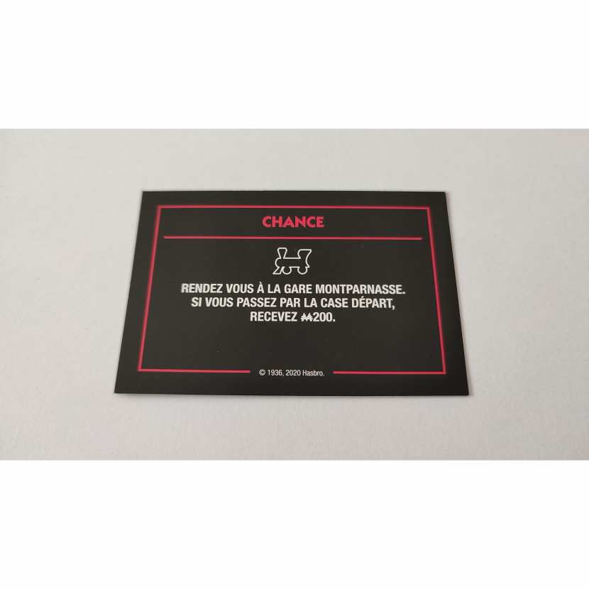 Carte Chance Gare Montparnasse jeu Monopoly mauvais perdants #B77